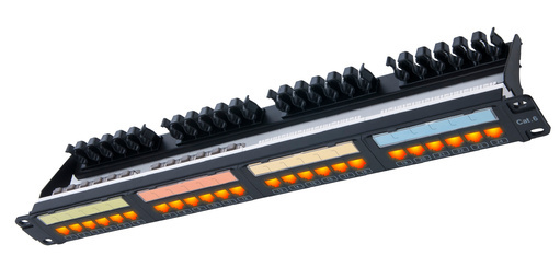 SUNPU 19-inch 1U LED Cat5e/Cat6/Cat6A UTP 24-Port Patch Panel catalogue model series 06